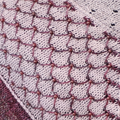 knitting: structured merino shawl with beads, 2012